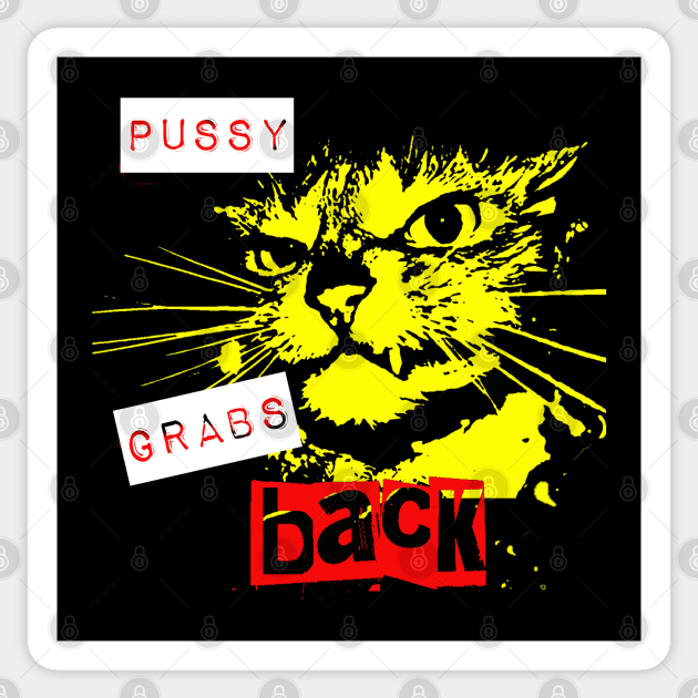 Pussy Grabs Back Sticker by Tainted